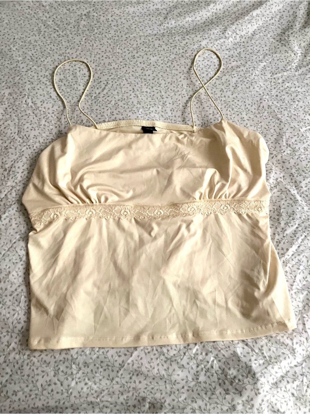 wild fable Cream Lace-Trim Spaghetti Strap Camisole